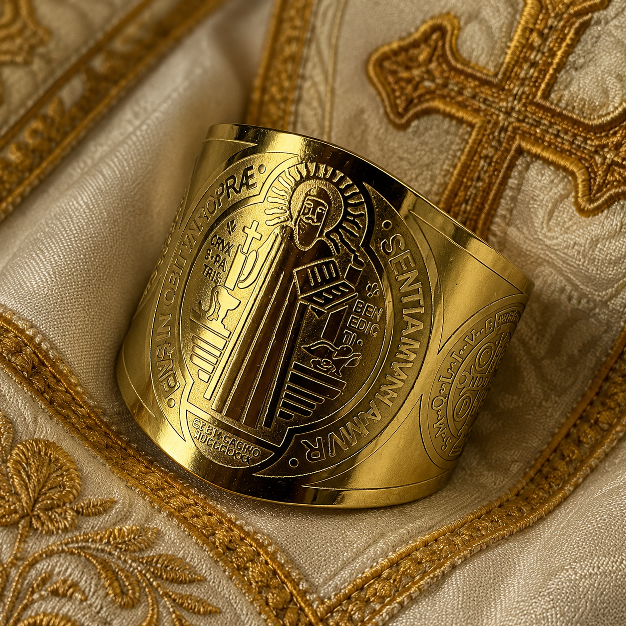 Bague Manchette "Patronus" – Le Sceau de Saint Benoît