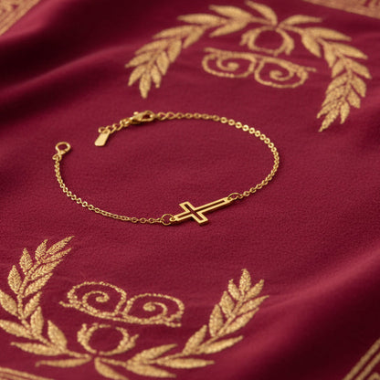 Duo "L'Essence" – Ensemble de 2 Bracelets Croix & Chaîne Fine