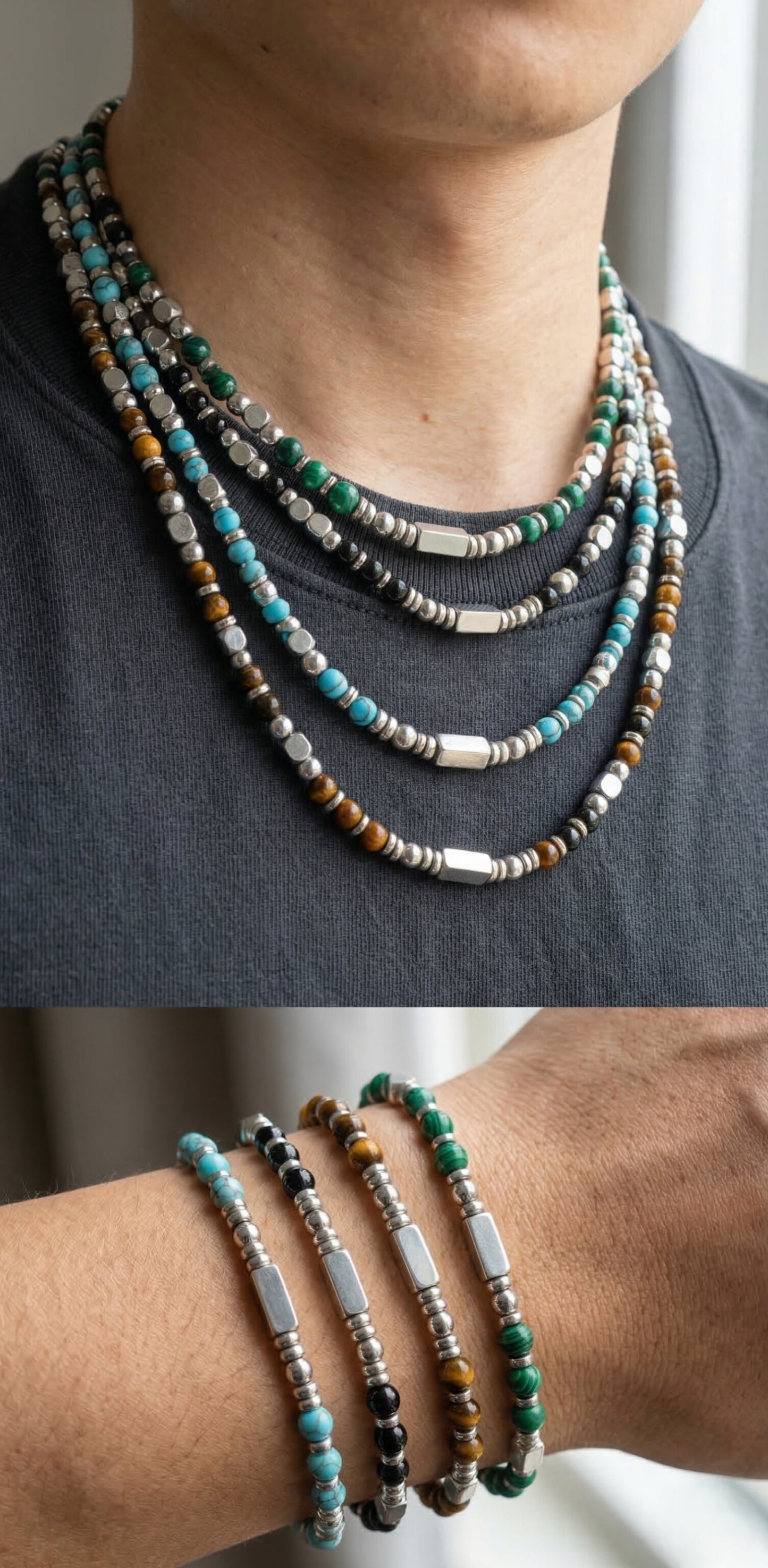 Duo "Elementum" Bracelet/Collier – Les Fondations de la Force