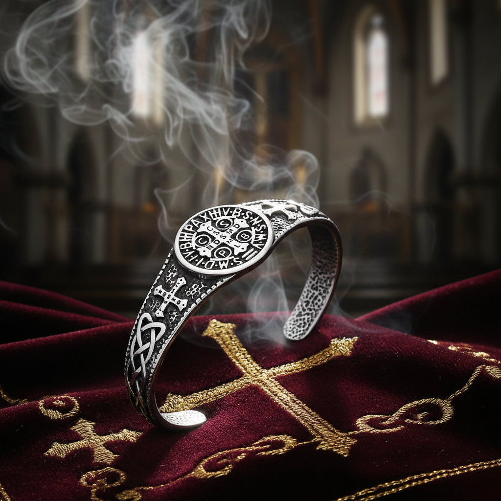 Bracelet Manchette "Benedictio" – La Croix de Saint Benoît