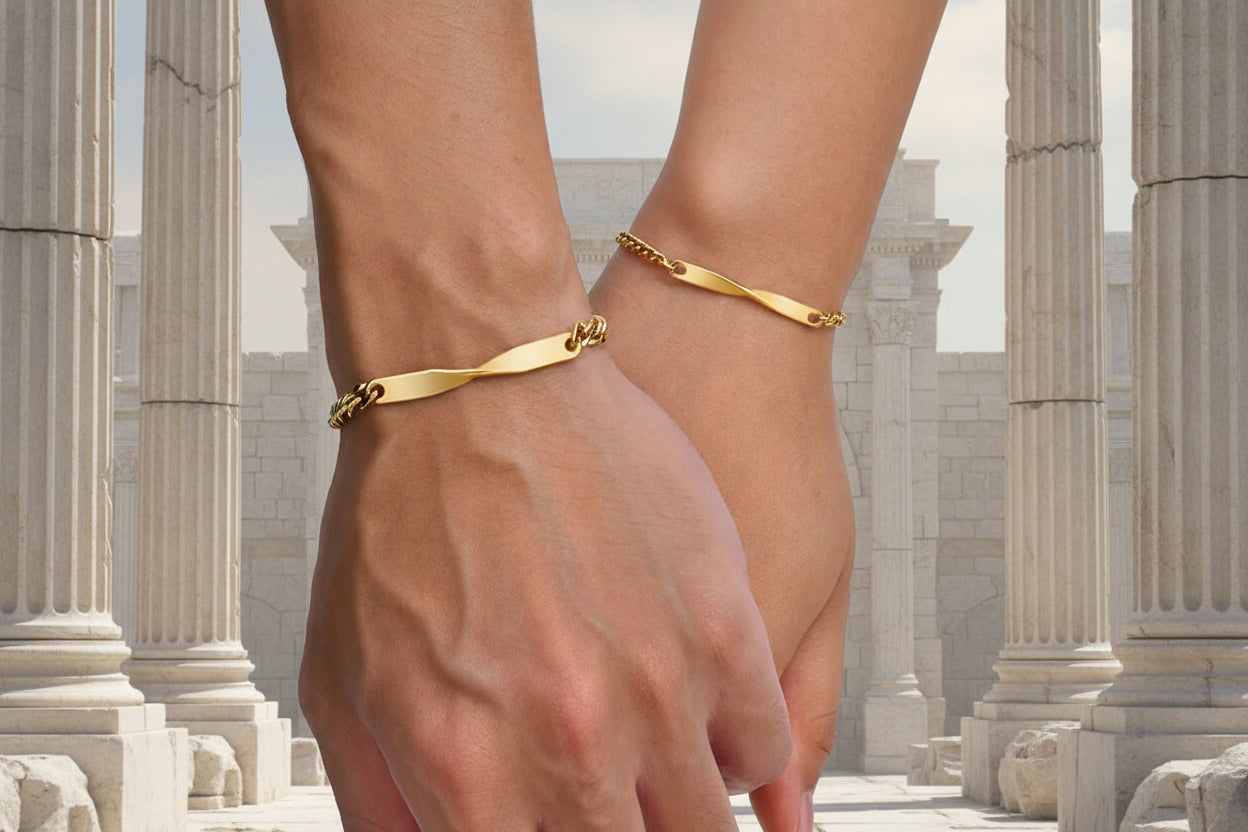 Bracelet pour couple "Invictus Amor"  (L'Amour Invaincu)