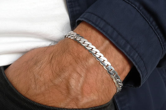 Bracelet Gourmette "Vincit" en Acier Inoxydable – Maille Cubaine Classique & Inaltérable