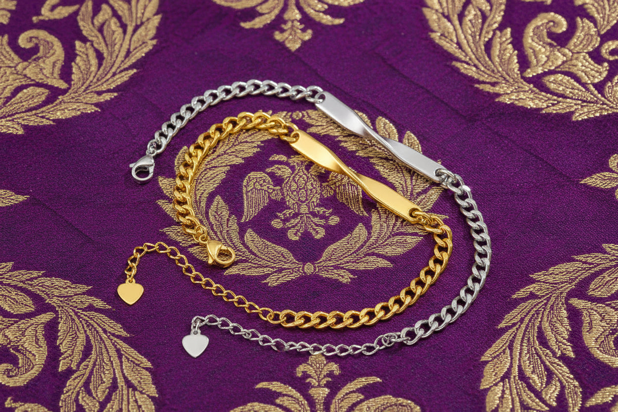 Bracelet pour couple "Invictus Amor"  (L'Amour Invaincu)