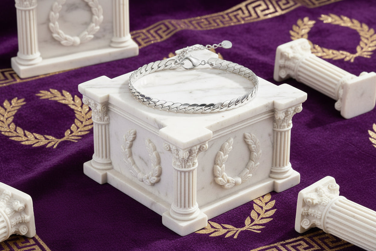 Bracelet Gourmette "Vincit" en Acier Inoxydable – Maille Cubaine Classique & Inaltérable