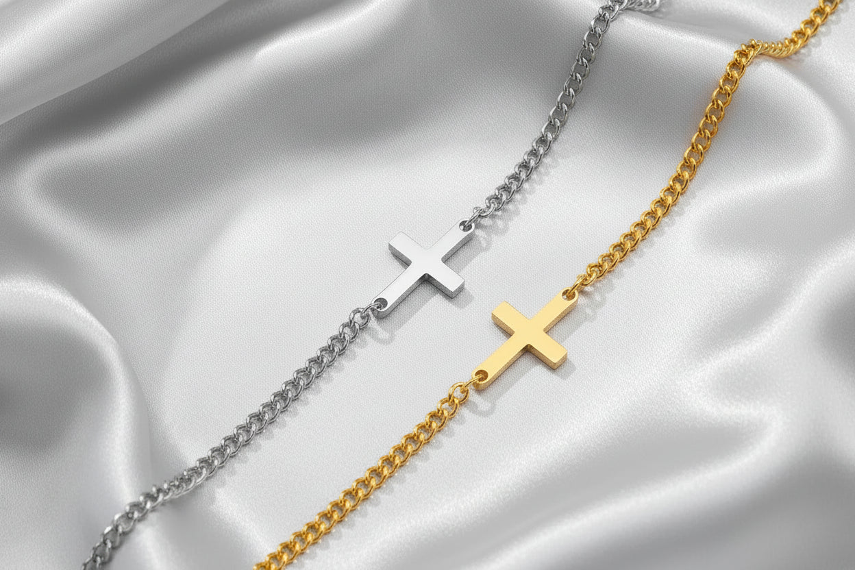 Bracelet "La Croix du Voyageur" – Acier Inoxydable & Symbole Éternel