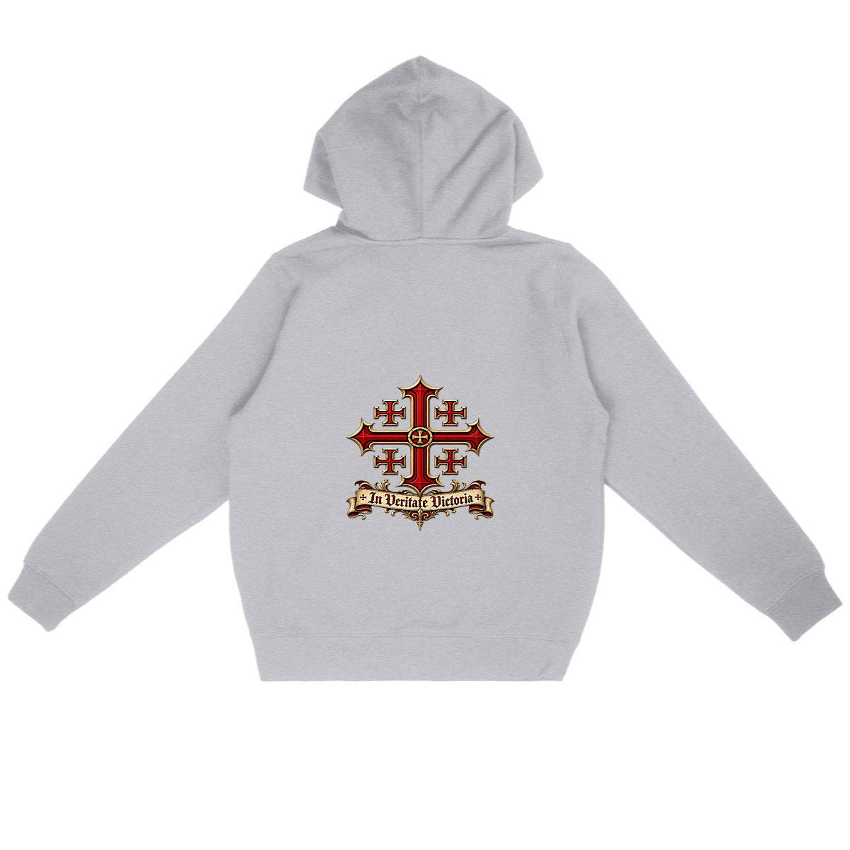 Sweat à capuche « Hierosolyma » — In Veritate Victoria - dos_gris