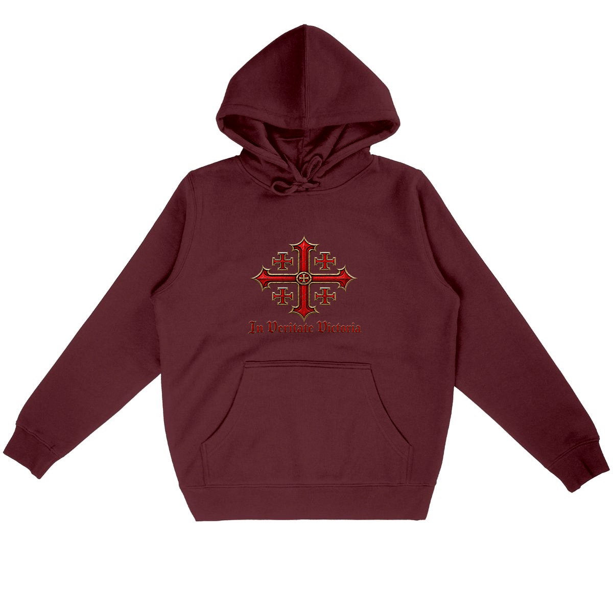 Sweat à capuche « Hierosolyma » — In Veritate Victoria - face_bordeaux