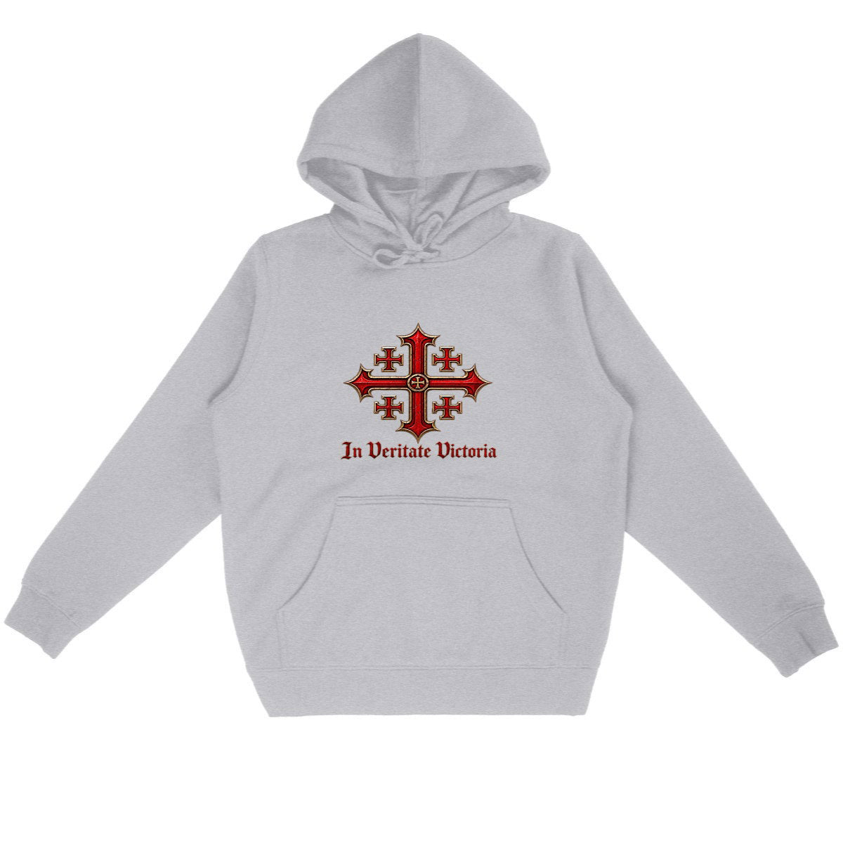 Sweat à capuche « Hierosolyma » — In Veritate Victoria - face_gris