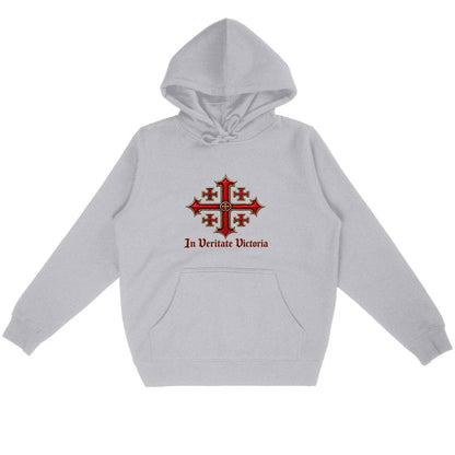 Sweat à capuche « Hierosolyma » — In Veritate Victoria - face_gris