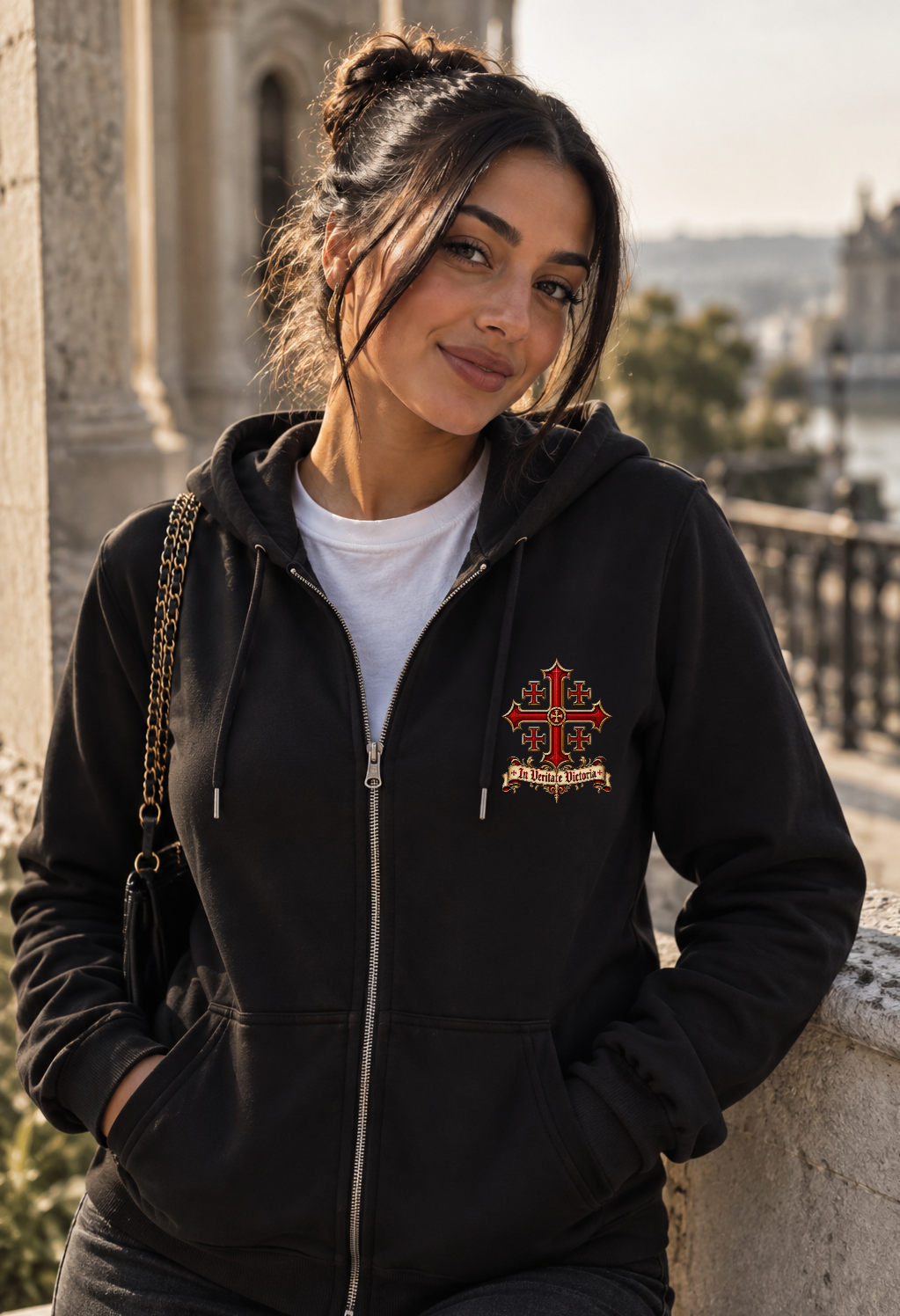 Sweat zippé « Hierosolyma » — In Veritate Victoria