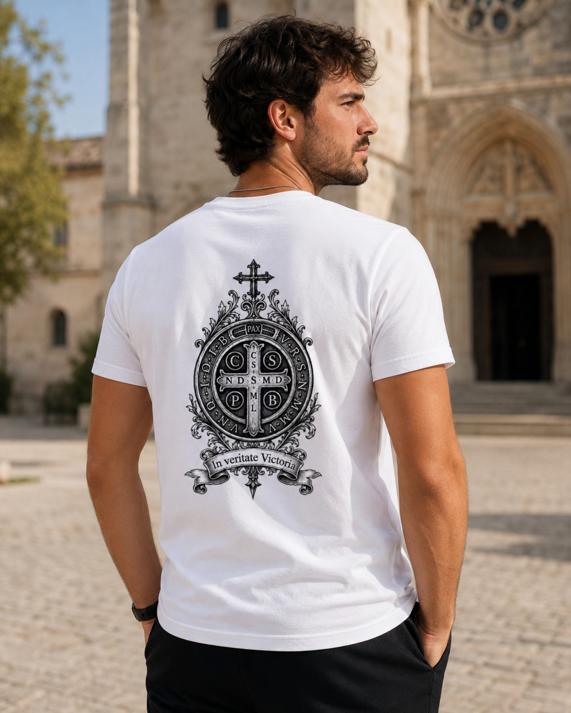 T-shirt Benedictio — Médaille de Saint Benoît | Made in France 🇫🇷
